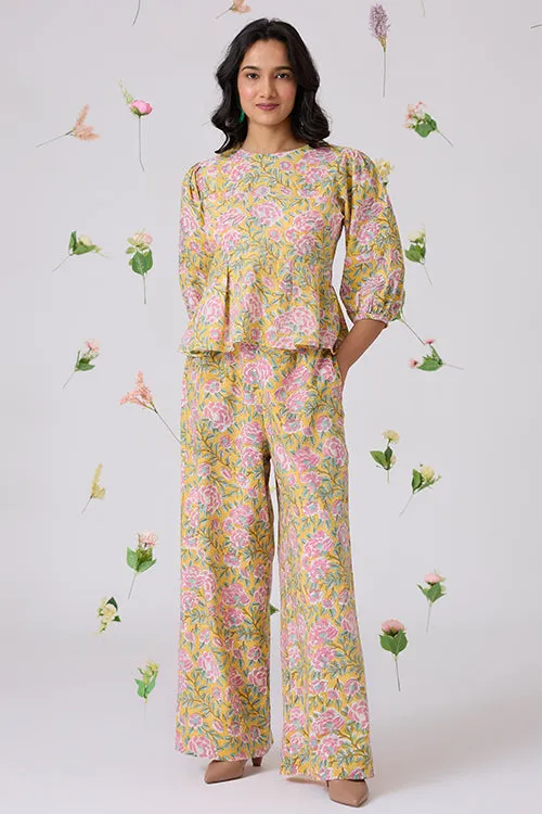 Okhai "Orchard" Handblock Printed Pure Cotton High-Waisted Pants