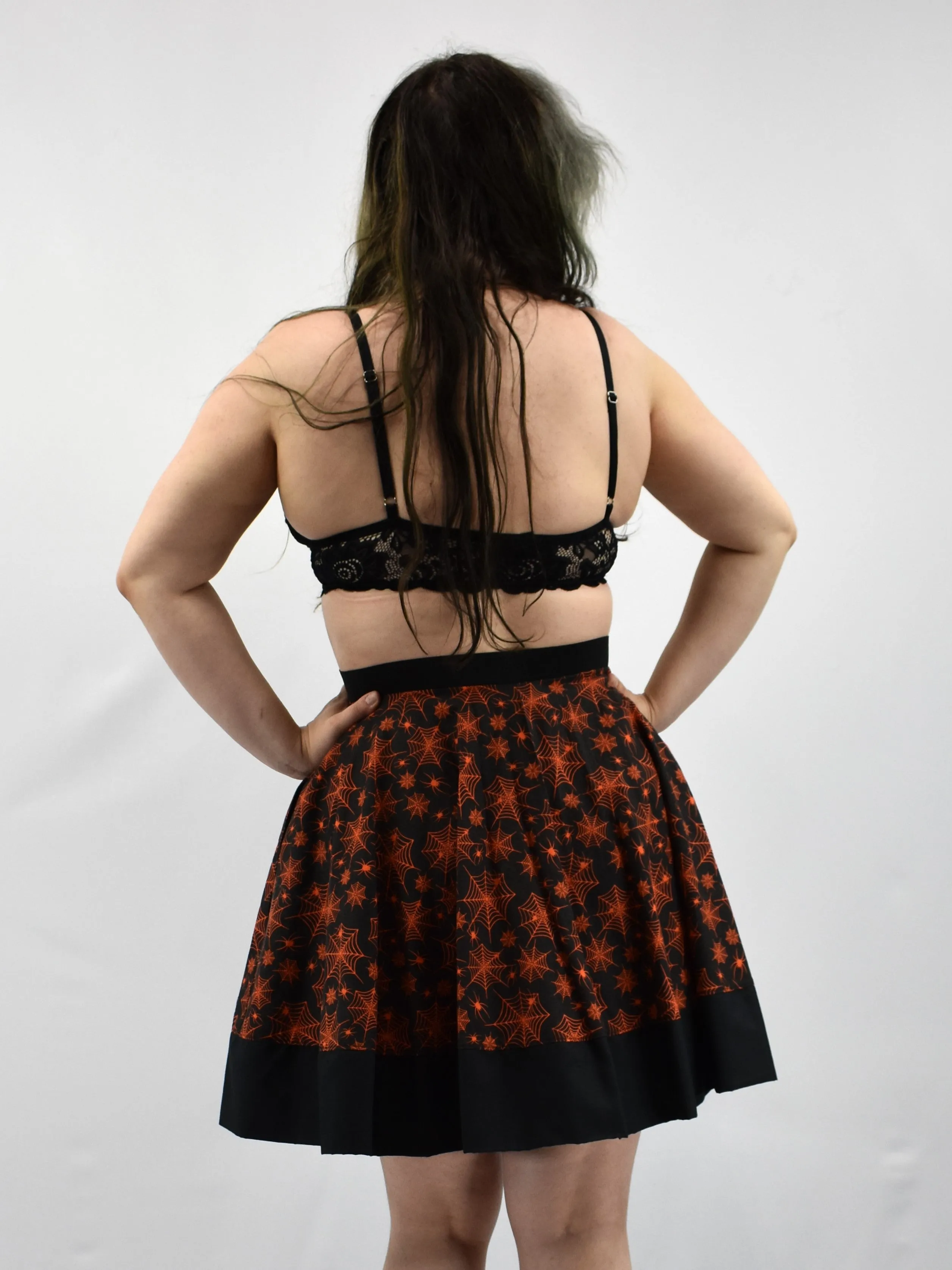 Orange Web Snap Skirt- HANDMADE LOCALLY