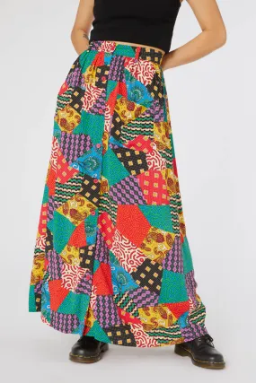 Patchwork Viscose Skirt