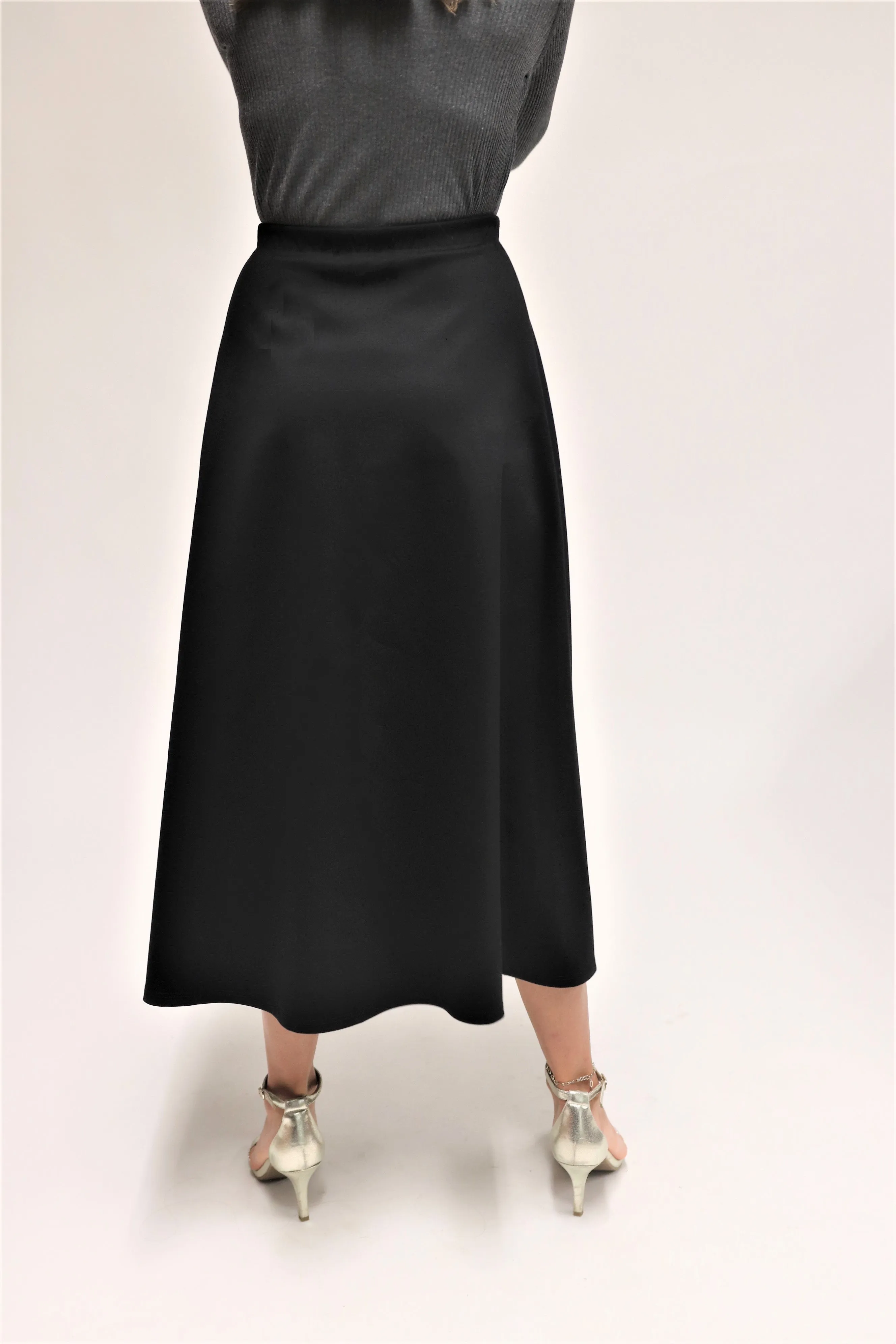 Pessy Mid Length Button Front  Everyday Skirt