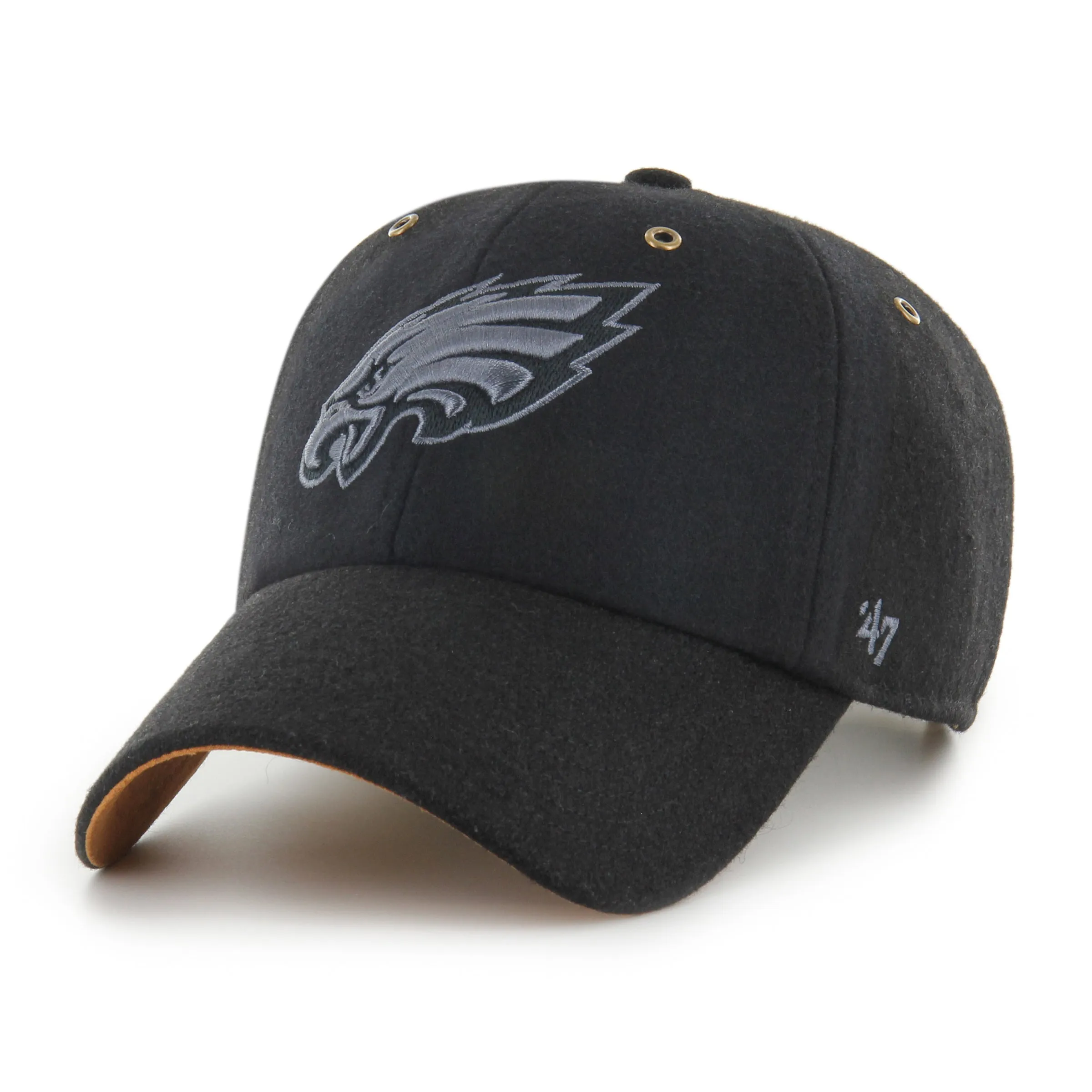 Philadelphia Eagles NFL 47 Brand Men's Tonal Black Peacoat Clean Up Adjustable Hat