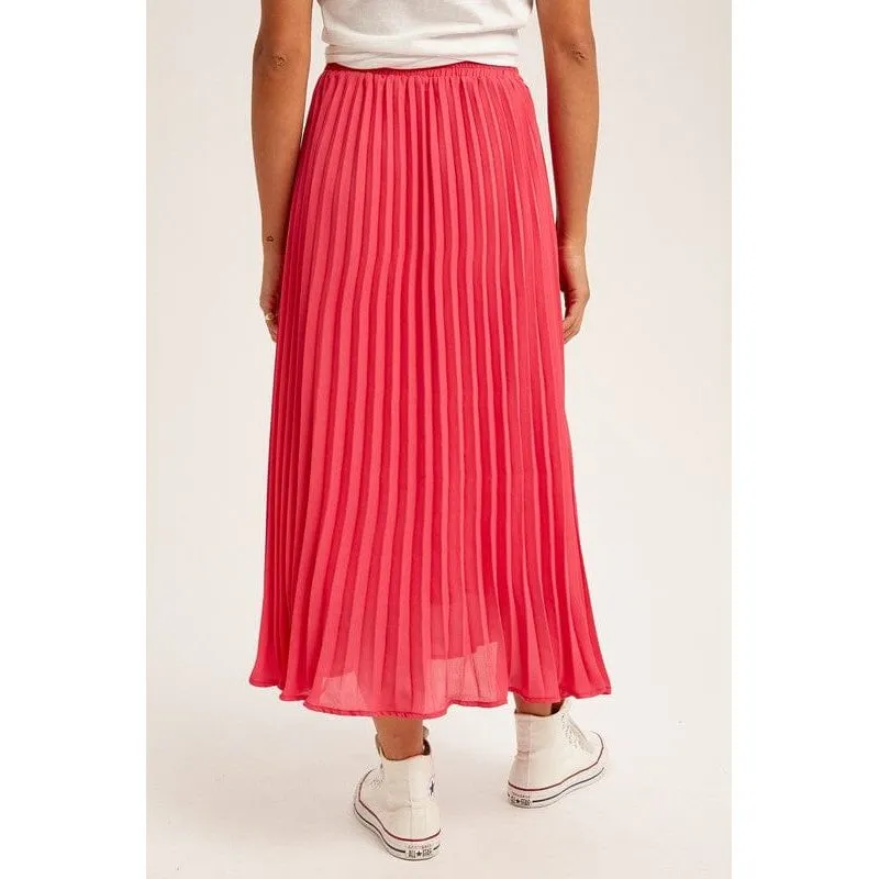 Pleated Chiffon Maxi Skirt