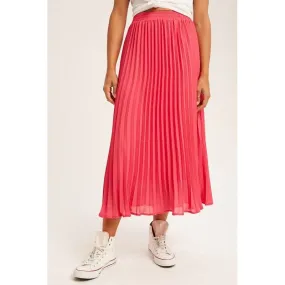 Pleated Chiffon Maxi Skirt