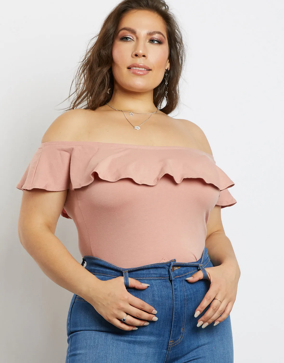 Plus Size Kaylie Off-The-Shoulder Bodysuit