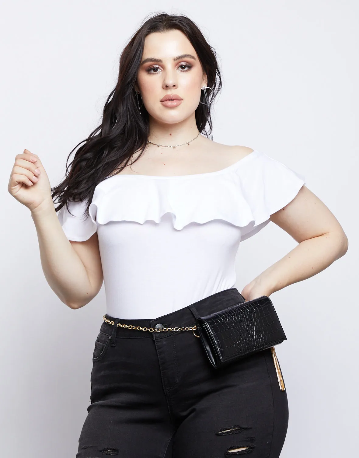 Plus Size Kaylie Off-The-Shoulder Bodysuit