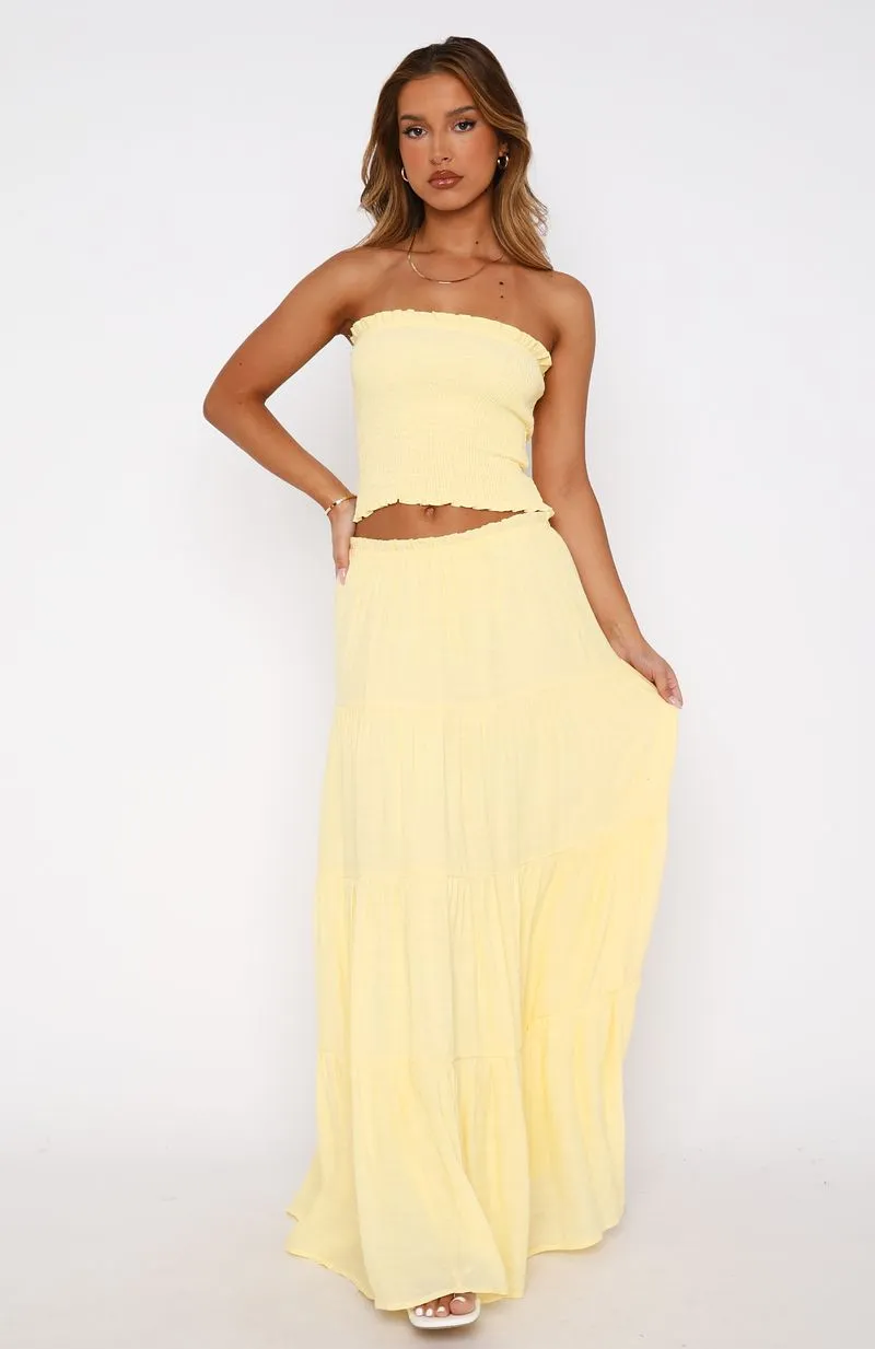 Prove Me Right Maxi Skirt Lemon