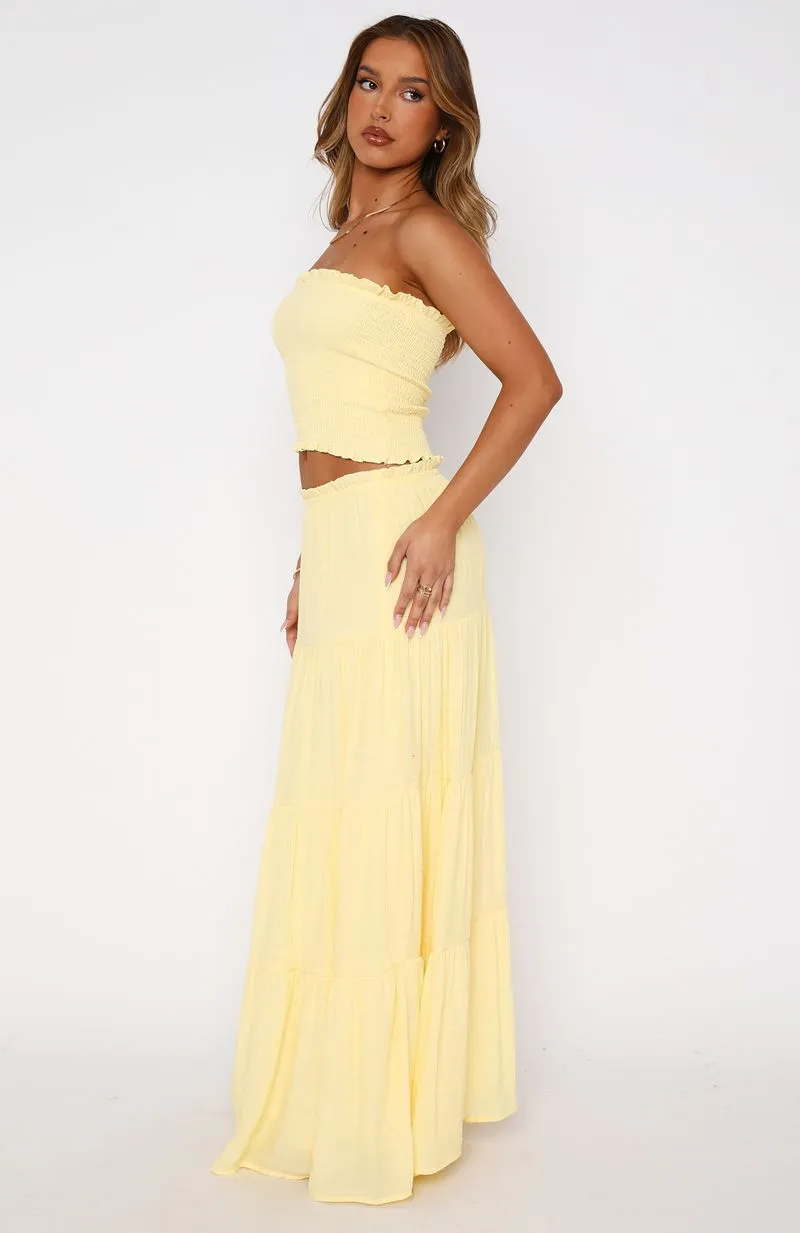 Prove Me Right Maxi Skirt Lemon