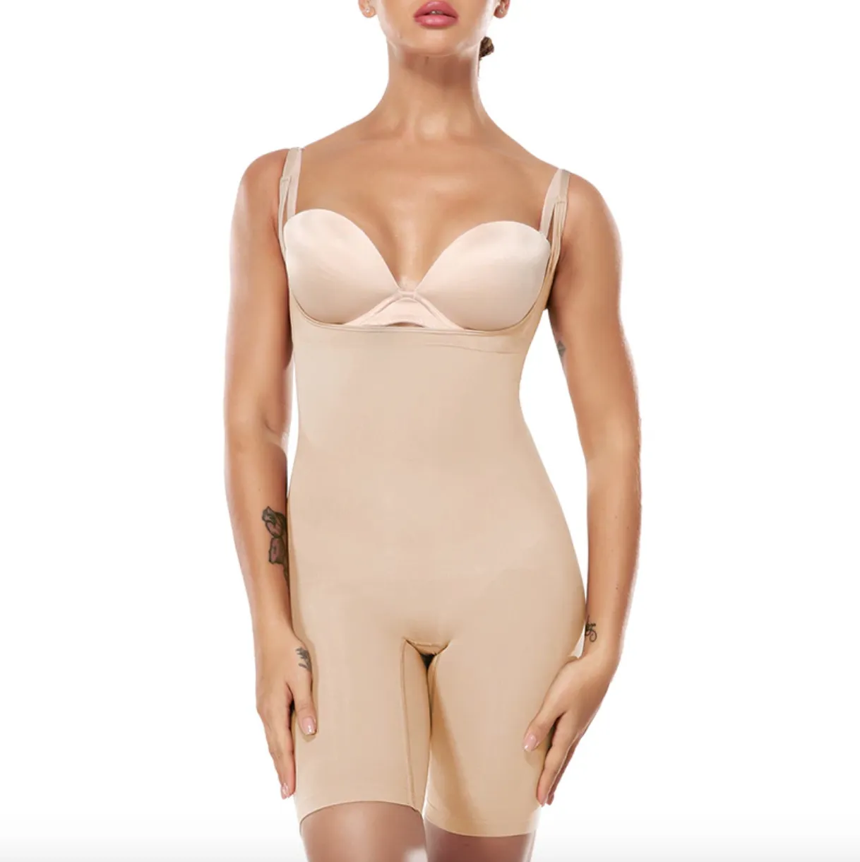 "Second Skin" Seamless Open Bust Shaping Bodysuit