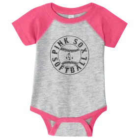 Raglan Onesie - PINK SOX - Softball