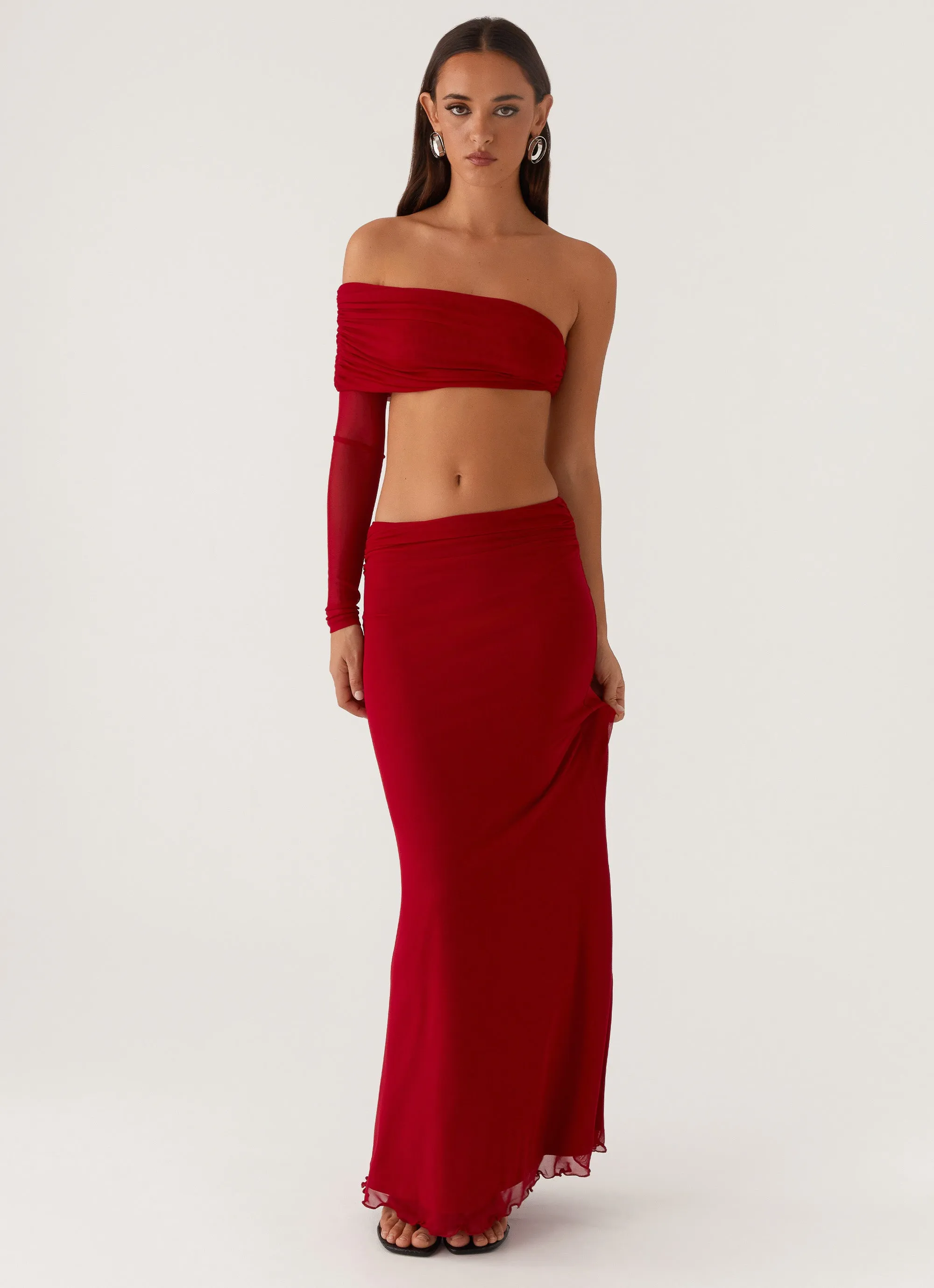 Rayne Maxi Skirt - Red