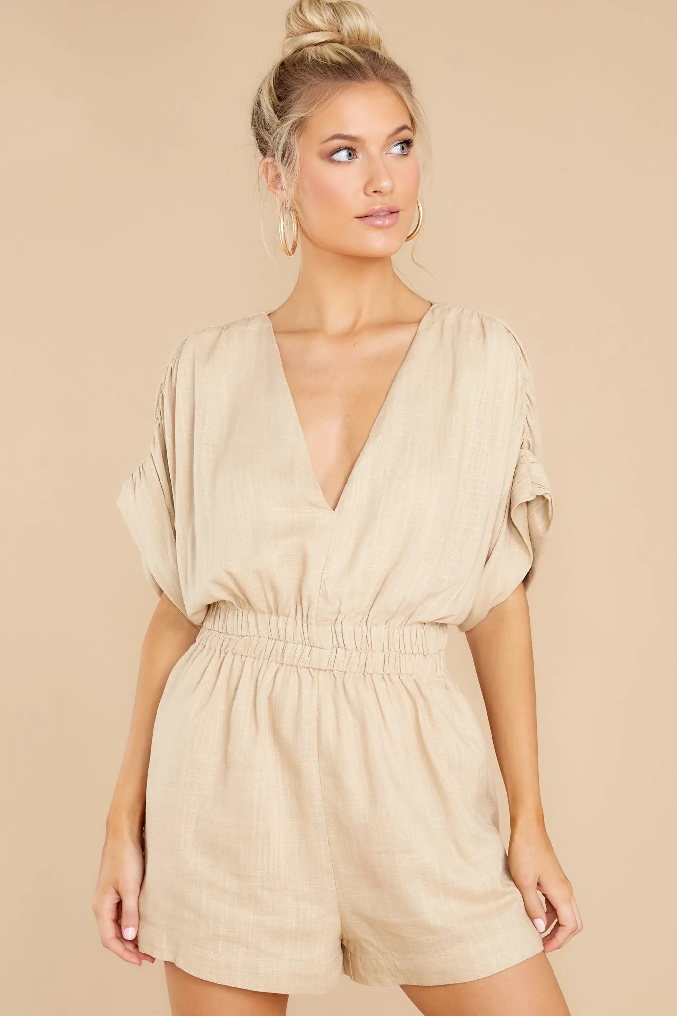 Rendezvous At Noon Light Beige Romper