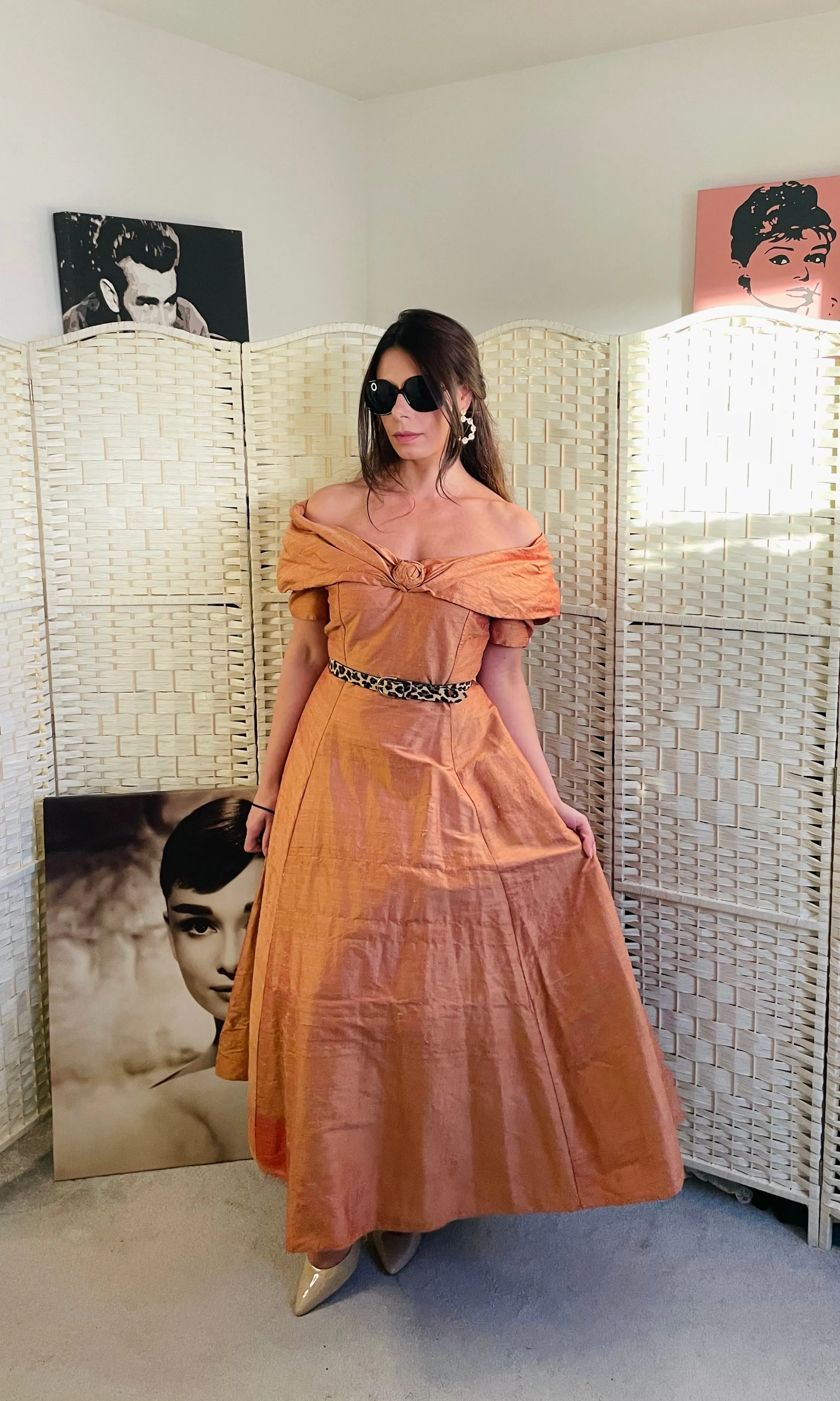 RENT Vintage Orange Maxi Dress