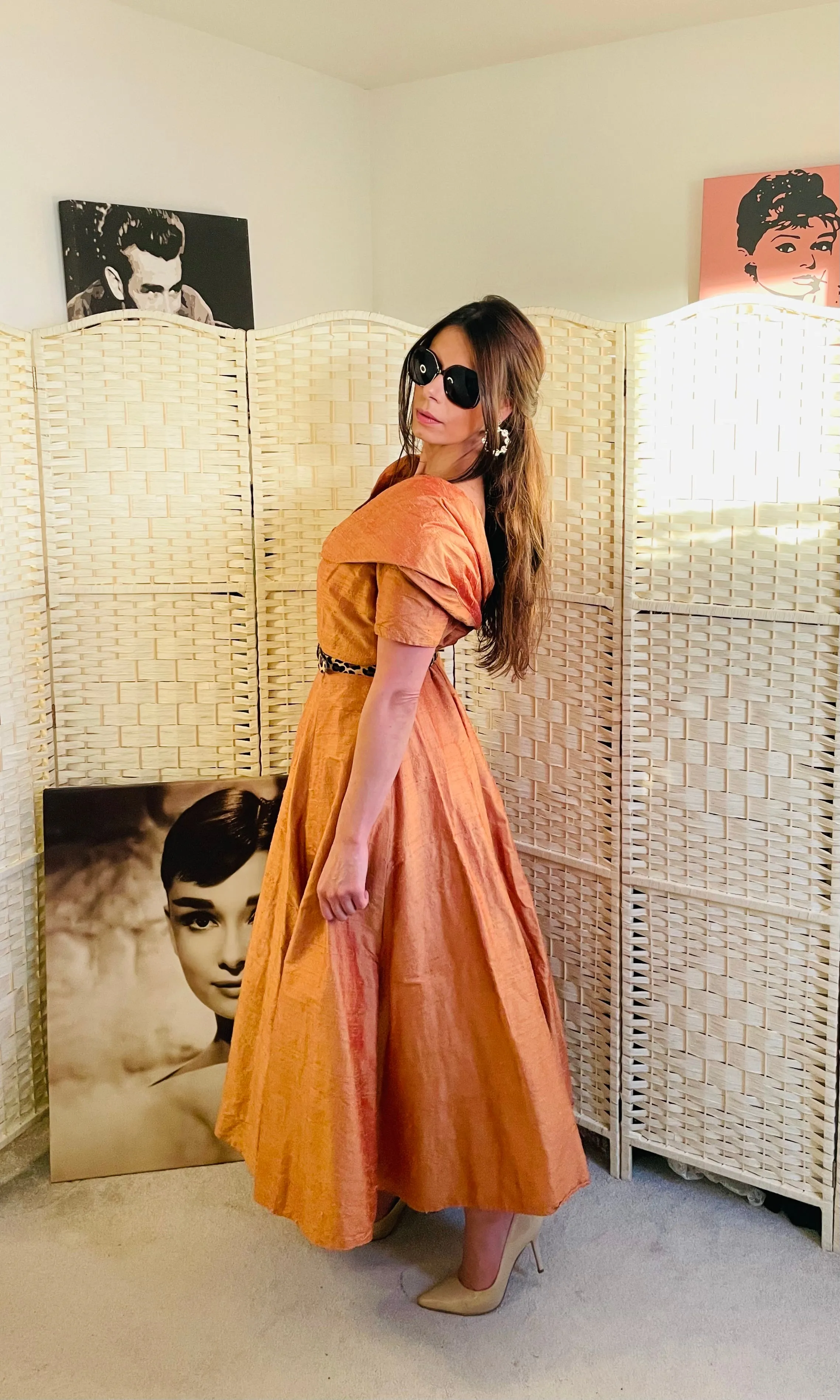 RENT Vintage Orange Maxi Dress