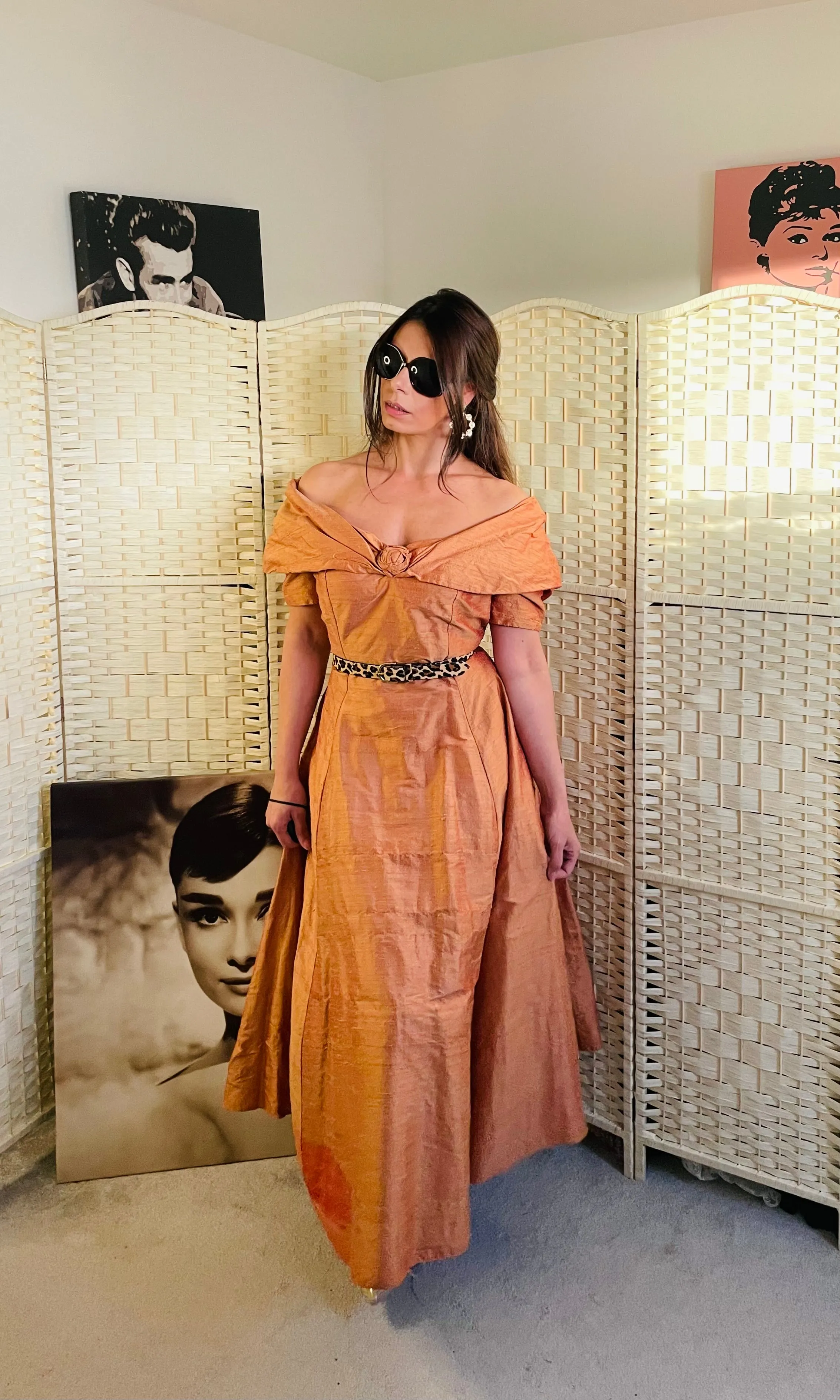 RENT Vintage Orange Maxi Dress