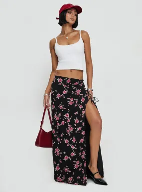 Rhomana Maxi Skirt Black Floral