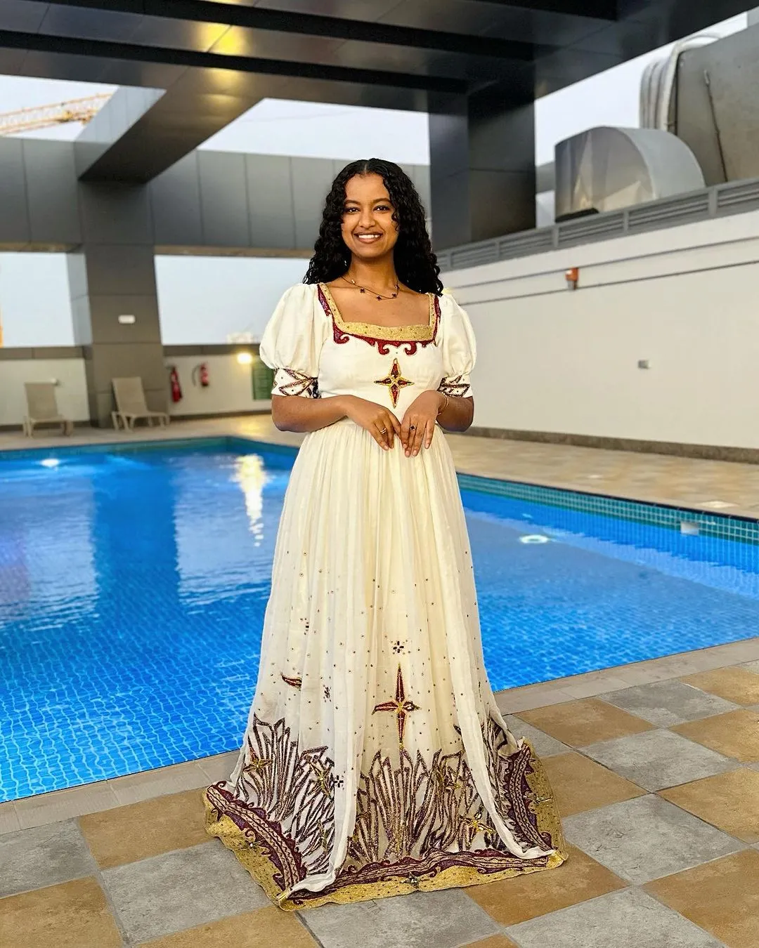 Royal opulence handwoven habesha dress darker red and golden habesha kemis