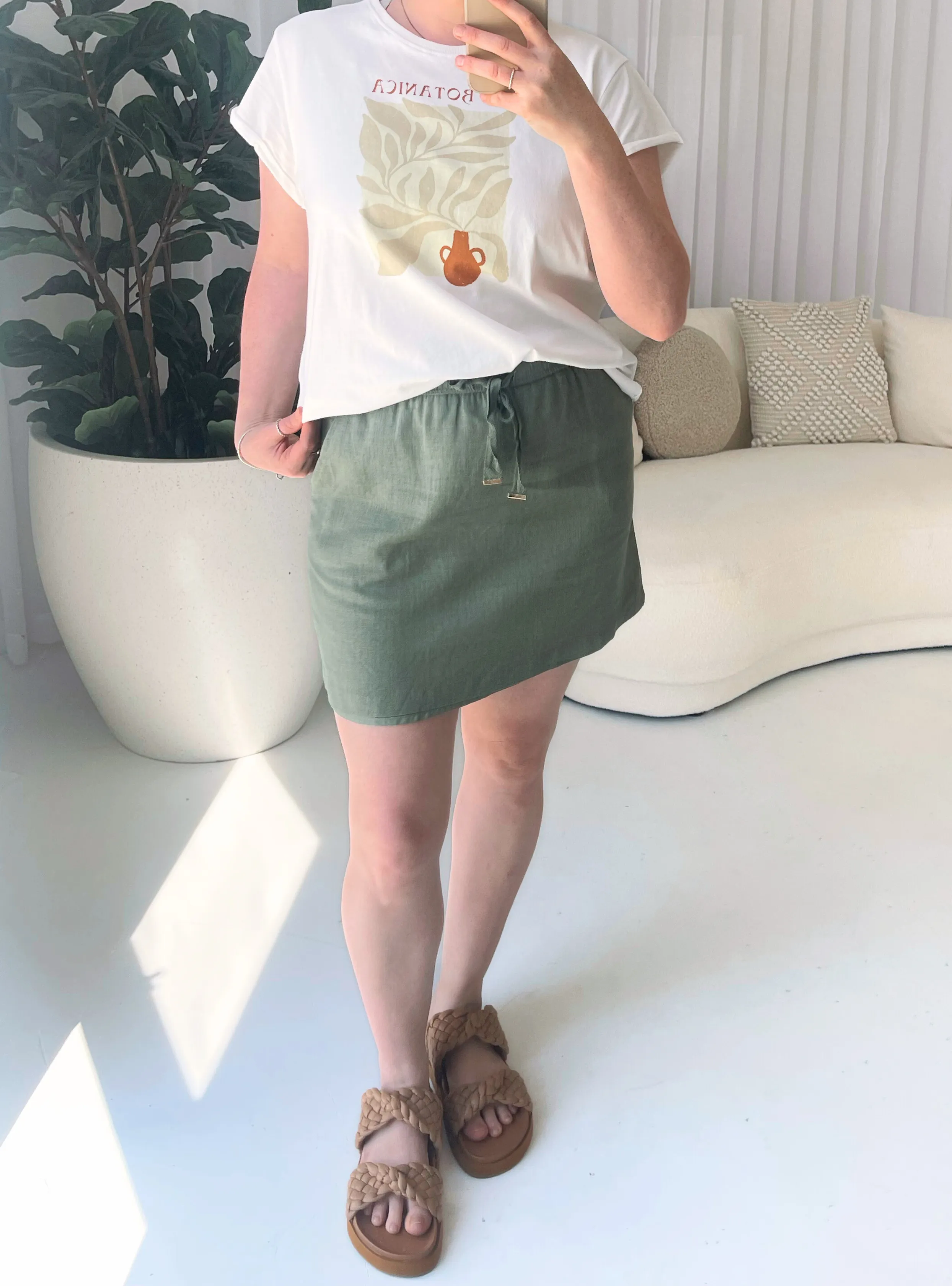 SARA SKIRT - Khaki