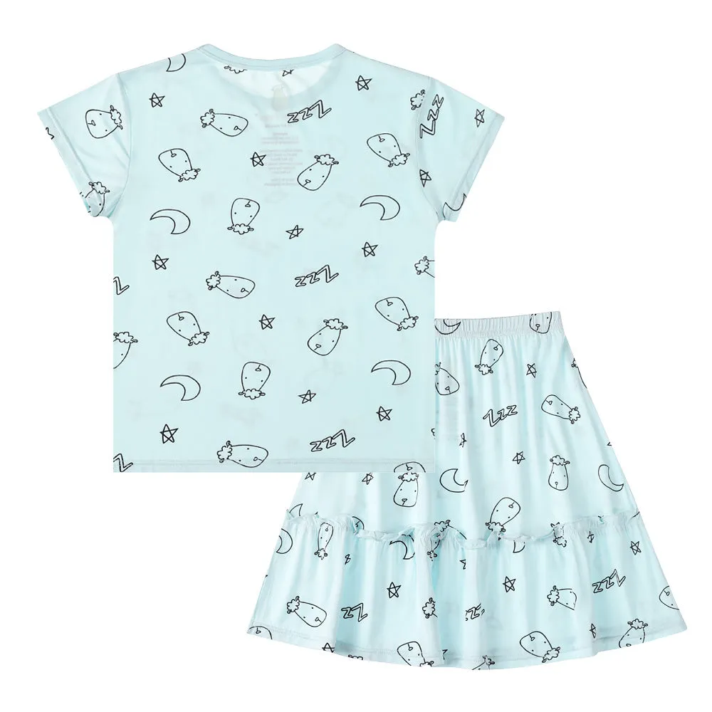 Short Sleeve Shirt Sweet Dreams Baa Baa Blue   Skirt Sweet Dreams Baa Baa Blue