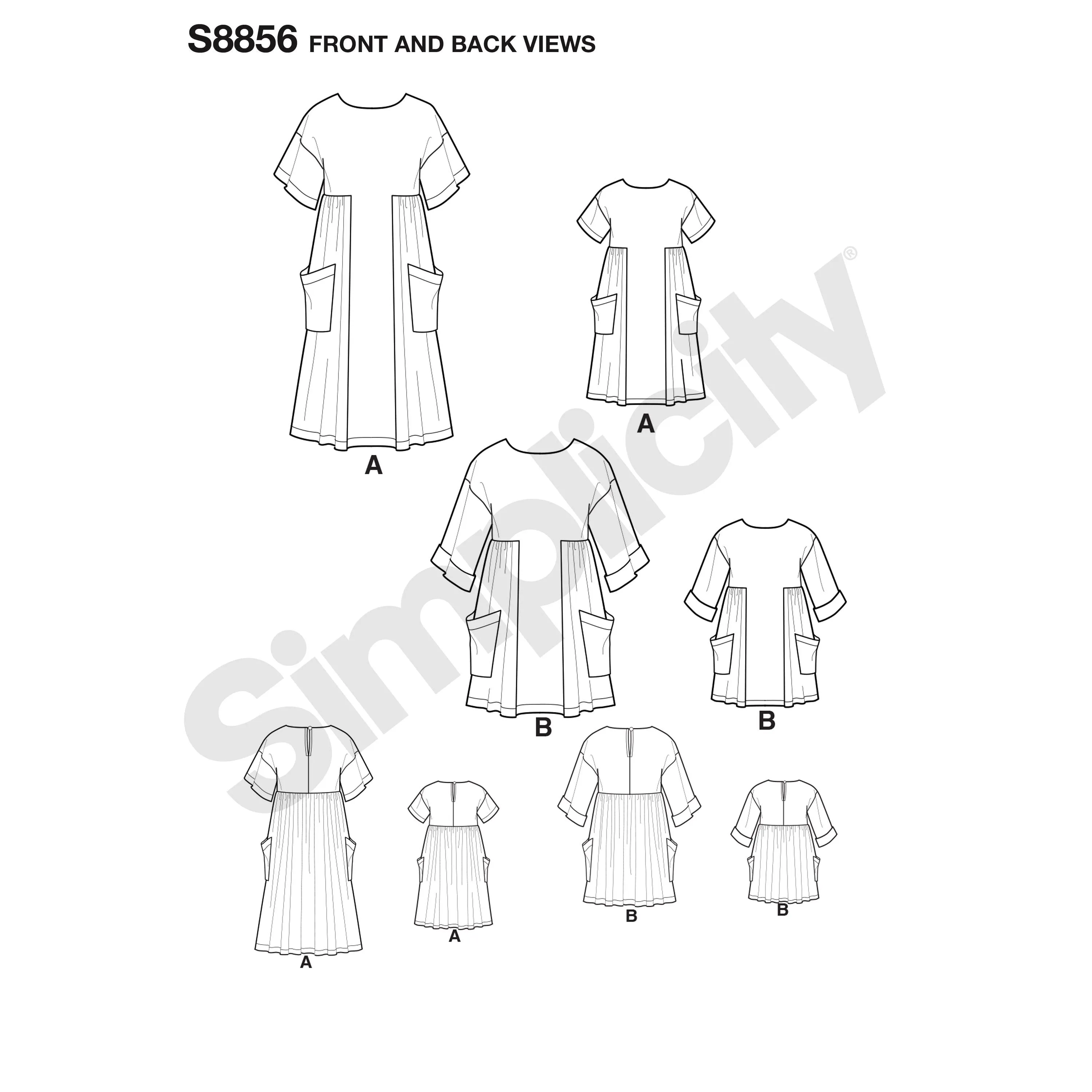 Simplicity Pattern 8856  Child's and Misses' Dress and Tunic