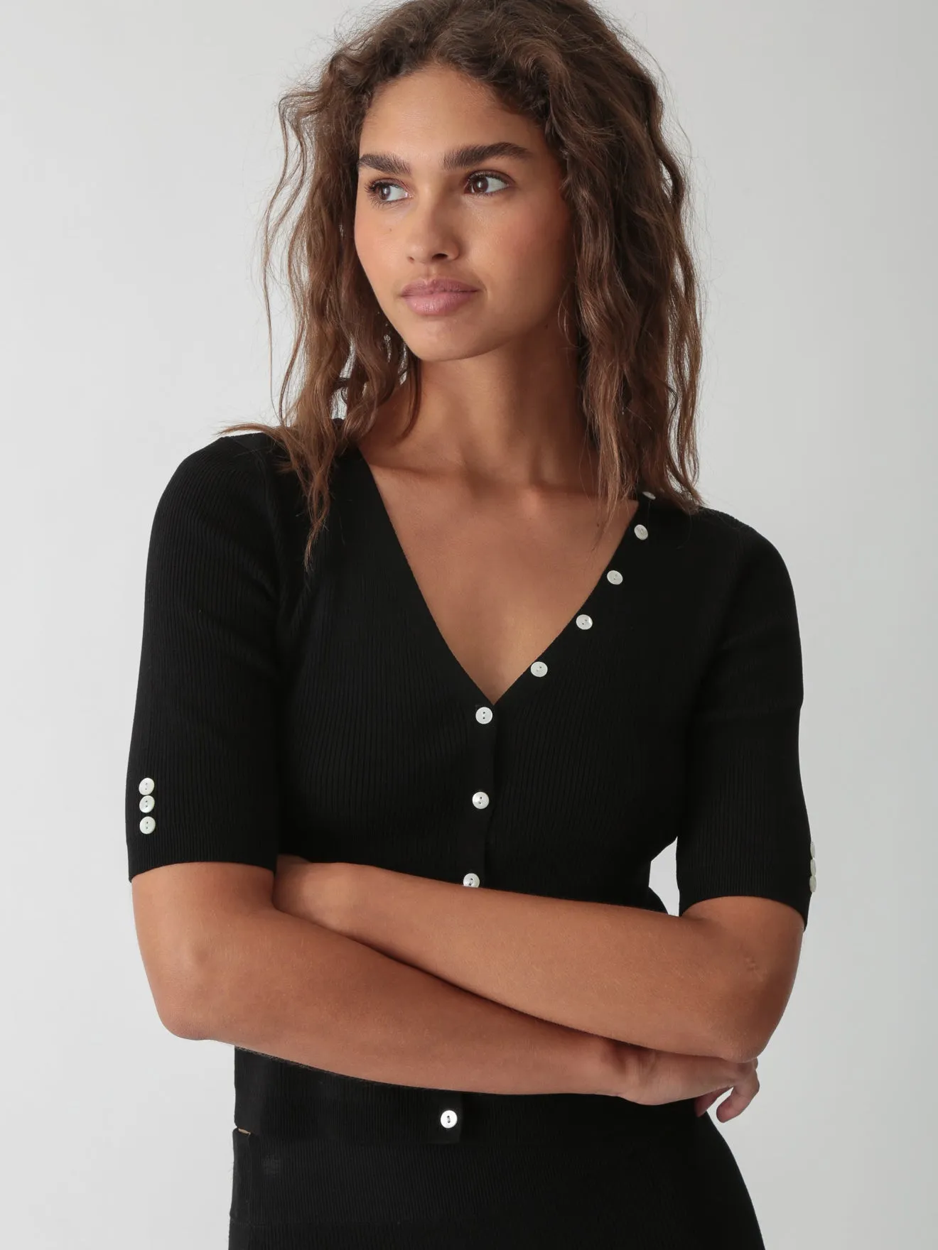 Sloane Rib Knit Top - Onyx