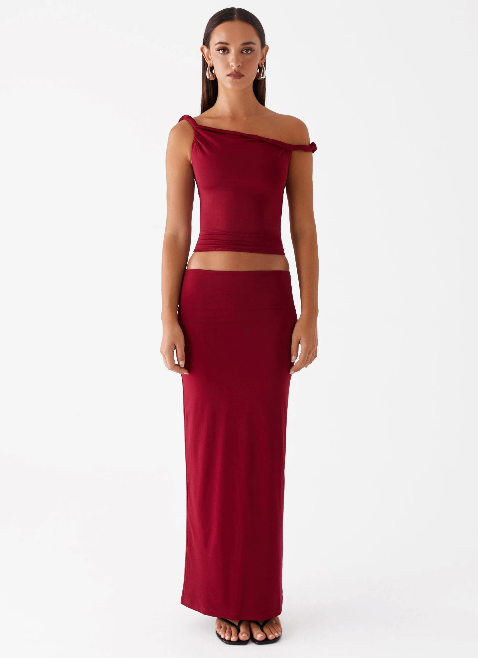 Solace Soul Maxi Skirt - Maroon