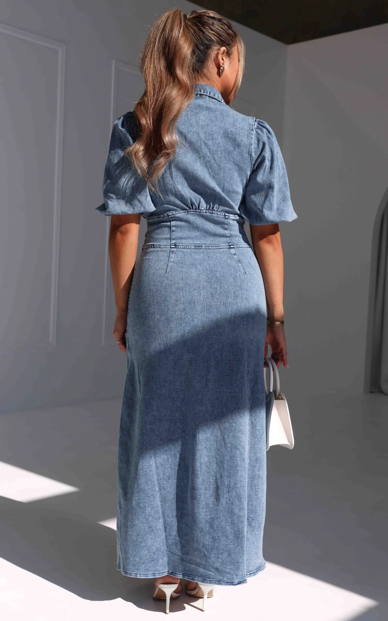 Sorrel Denim Maxi Dress - Blue