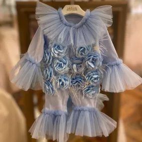 Stella Blue Rosette Romper