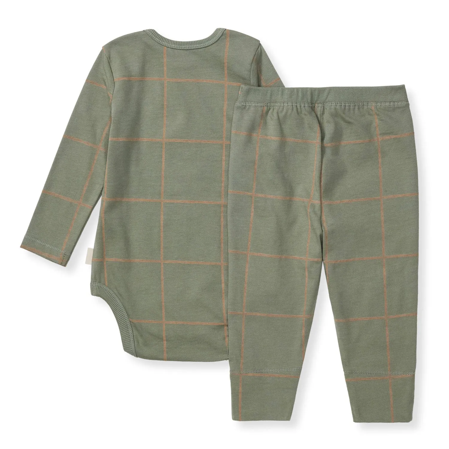 Swiss Check Bodysuit and Pant Set - Marine Green