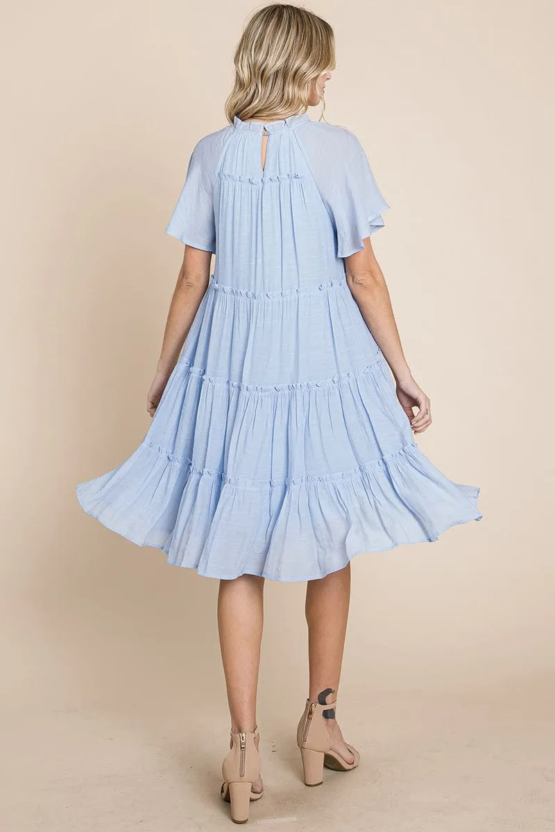 Tiered Babydoll Dress with Pockets