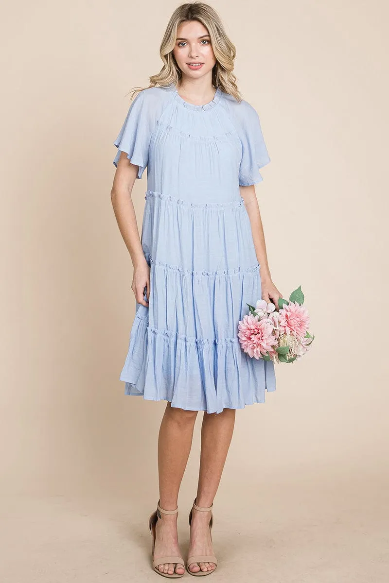 Tiered Babydoll Dress with Pockets