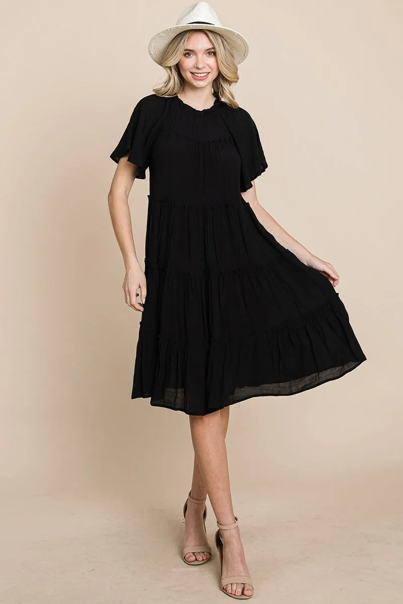 Tiered Babydoll Dress with Pockets