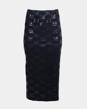 TOXIC MONOGRAM MAXI SKIRT BLACK