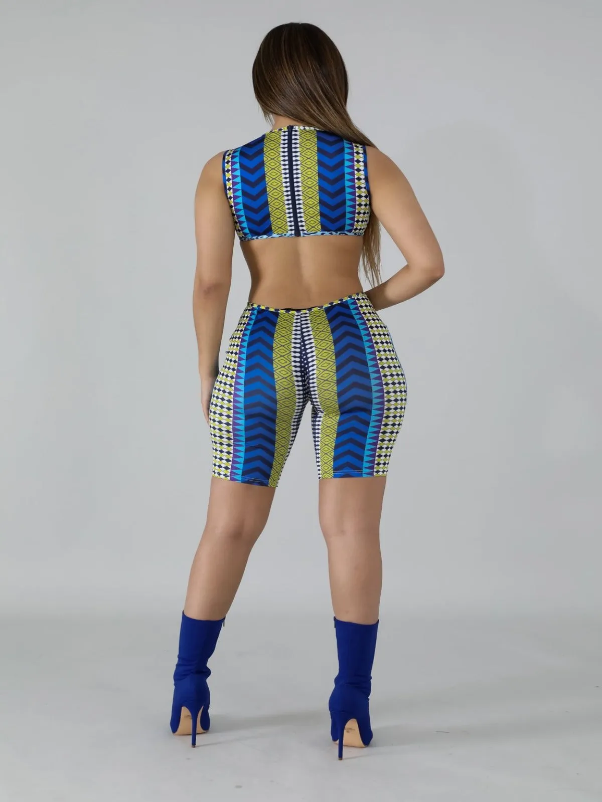 Tribal Romper | Blue - FINAL SALE