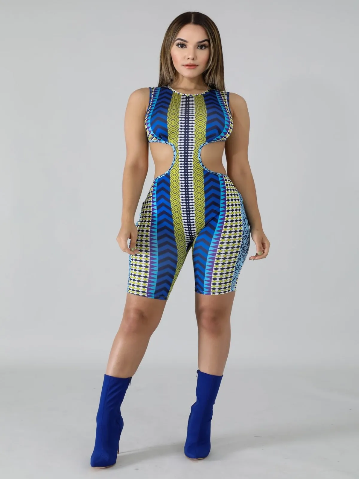 Tribal Romper | Blue - FINAL SALE