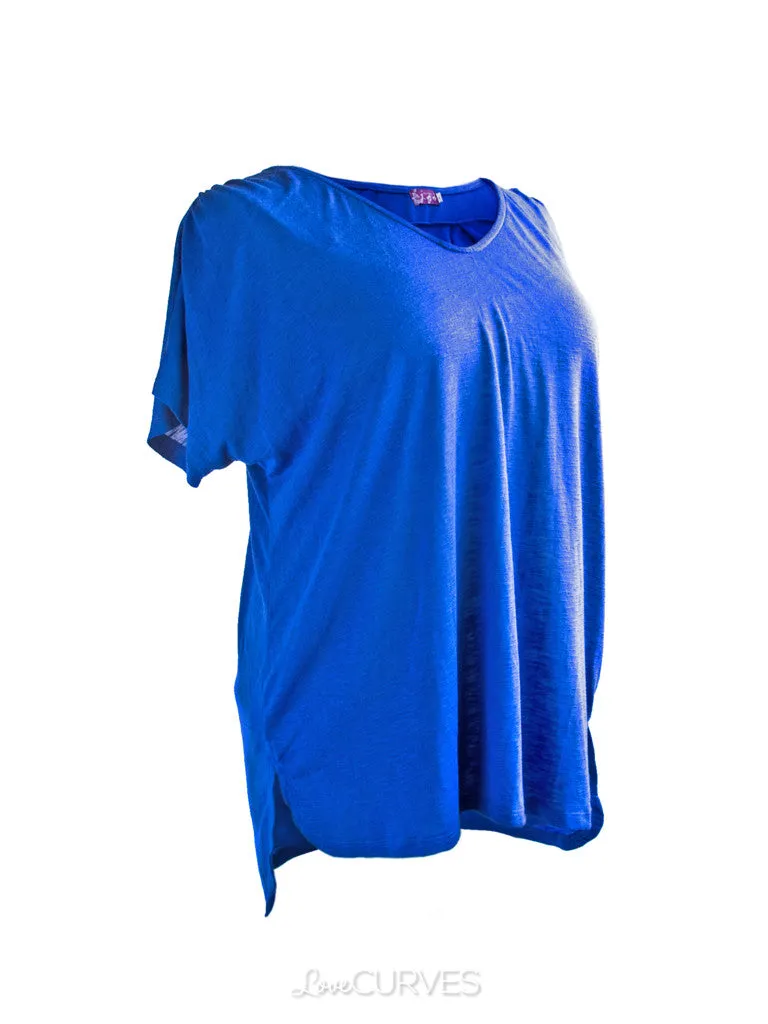 V-neck Shirt with Back Pleat - SAN