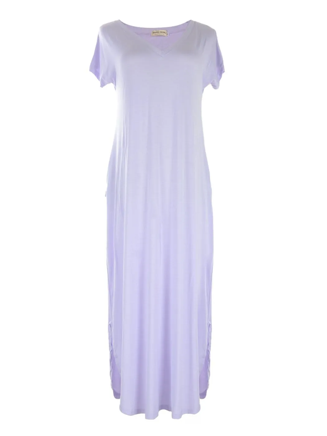 V Neck Short Sleeve Maxi Lounge Dress