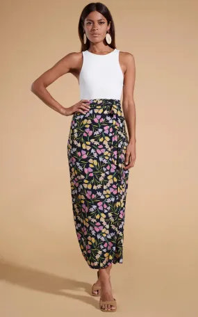 Whitney Maxi Wrap Skirt (Citrus Tulip)