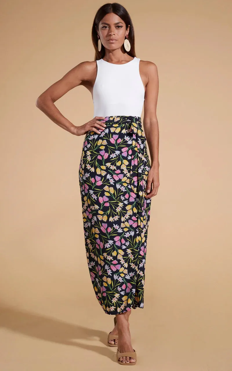 Whitney Maxi Wrap Skirt (Citrus Tulip)