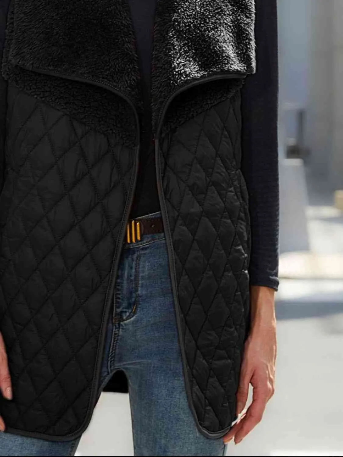 Women Open Front Collared Vest