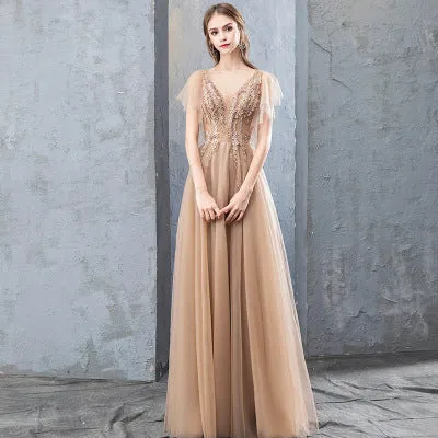 Women Slim Fit Waist Embroidered Style Loose Hem Wedding Dress - WWD83025