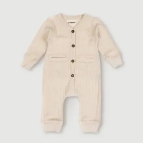 Wool Rib Playsuit - Oat