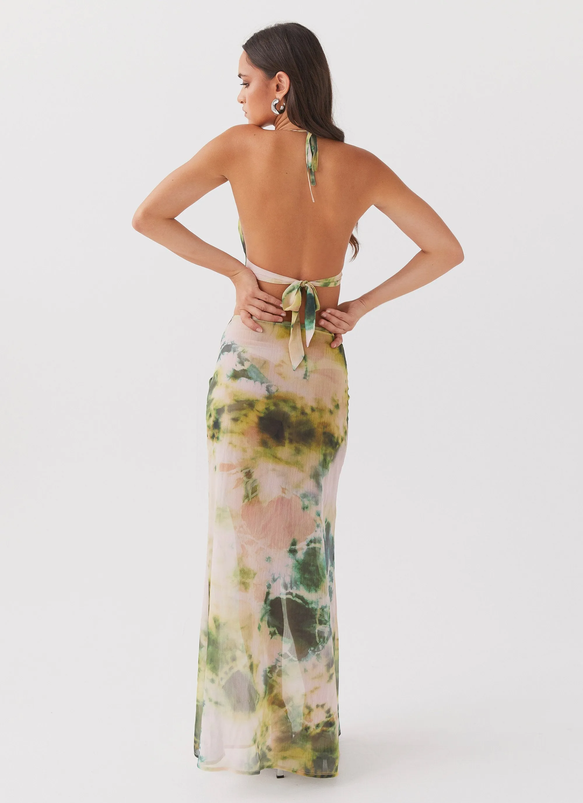 Zenta Ruched Maxi Skirt - Rainforest